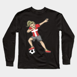 Soccer Denmark Soccer Player Girls Long Sleeve T-Shirt